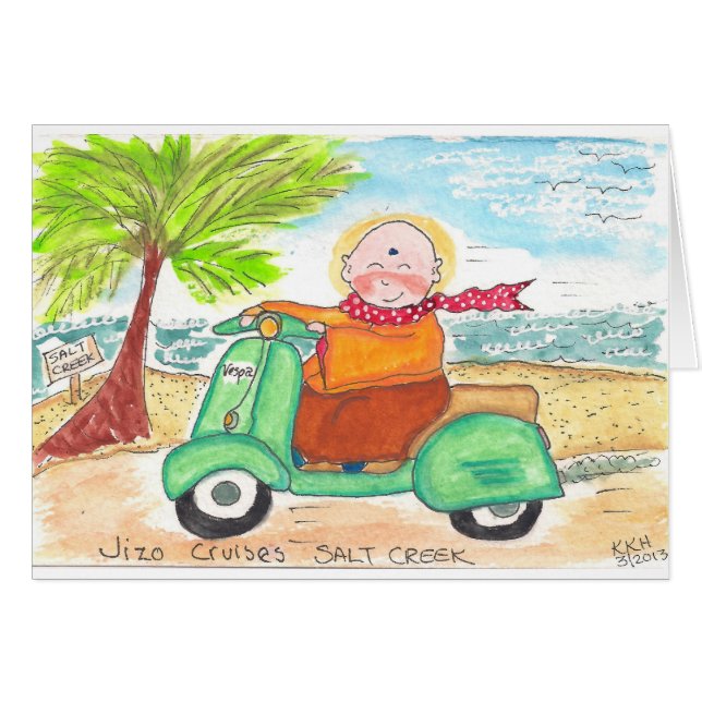 Cartão Jizo cruza praia da angra de sal (Frente Horizontal)