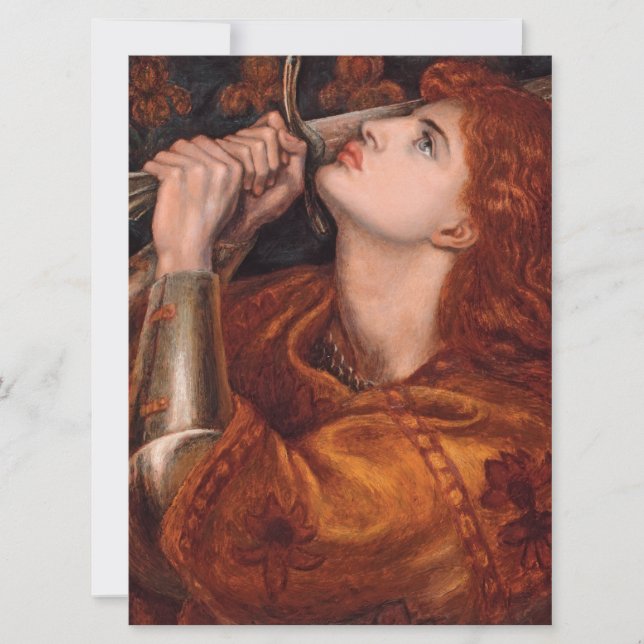 Cartão Joan of Arc (Retrait) (por Dante Gabriel Rossetti) (Frente)