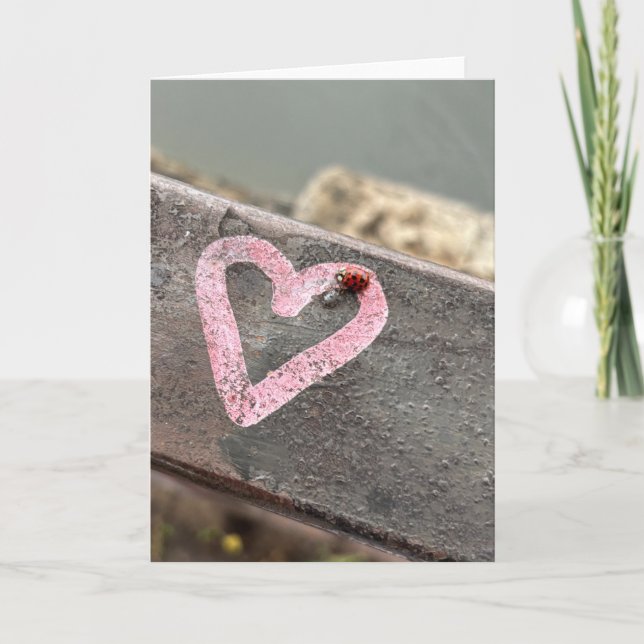 Cartão Joaninha Coração (Frente)