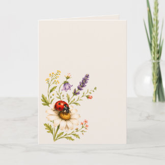 Cartão Joaninha Flor Silvestre