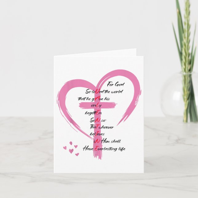 Cartão João 3_16 Porque Deus Amou Tanto O Mundo Dia dos N (Frente)