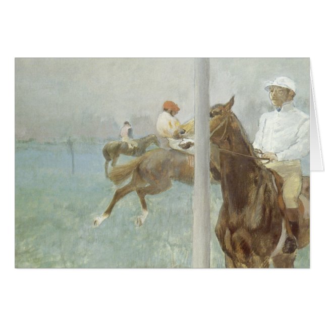 Cartão Jockeys Antes da Corrida por Edgar Degas (Frente Horizontal)