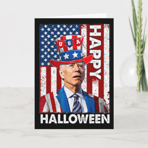 Cartão Joe Biden engraçado 4 de julho Feliz Halloween Ame