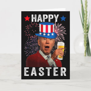 Cartão Joe Biden engraçado confuso Páscoa feliz por 4 de
