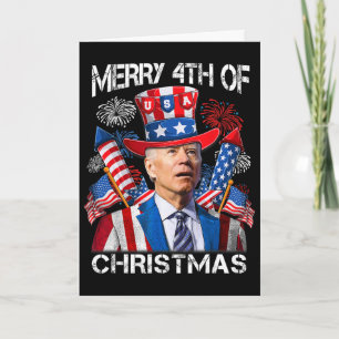 Cartão Joe Biden engraçado Feliz 4º Natal 4 de Julho