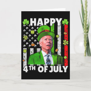Cartão Joe Biden engraçado feliz 4 de julho confuso St Pa