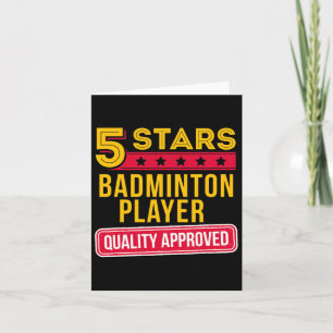 Cartão Jogador Badminton de 5 Estrelas - Engraçado Racque