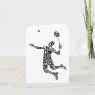 Cartão Jogador de Badminton Shuttle Boys Jovens Homens