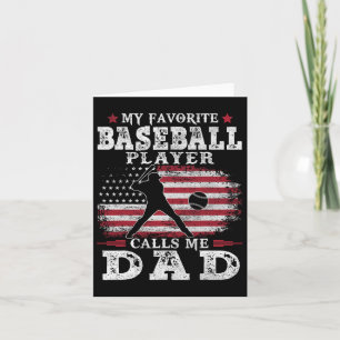 Cartão Jogador de Baseball Favorito Me Chama Pai Usa Band