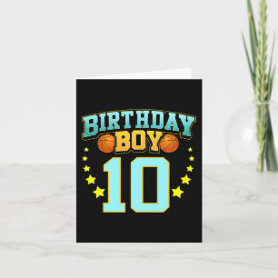 Cartão Jogador de basquete de 10 anos, 10ª Festa de anive