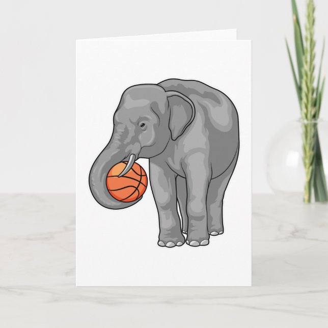 Cartão Jogador de basquete de elefante Basquete (Frente)