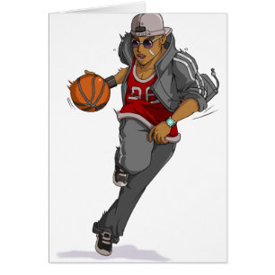 Cartão Jogador de basquete de manga