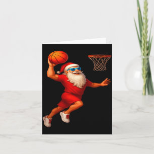 Cartão Jogador de Basquete Legal do Papai Noel Afundando 