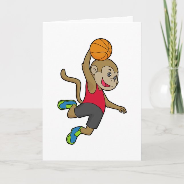 Cartão Jogador de basquete macaco Basquete (Frente)