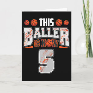 Cartão Jogador de basquete menino de 5 anos de idade basq
