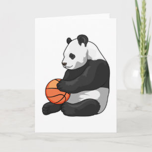 Cartão Jogador de basquete Panda de basquetebol