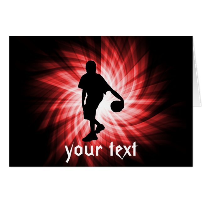 Cartão Jogador de Basquete; Vermelho (Frente Horizontal)