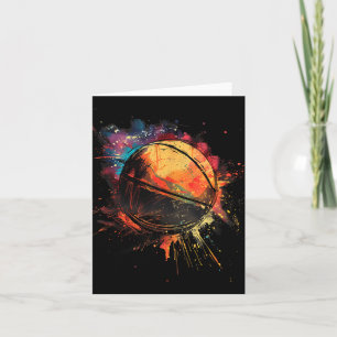 Cartão Jogador de Basquetebol com Aquarela