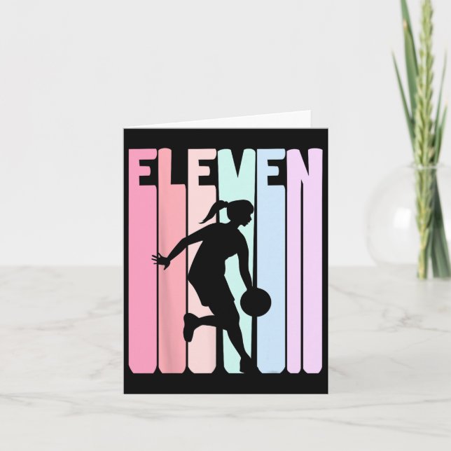 Cartão Jogador de Basquetebol Retro Aniversário de 11 ano (Frente)