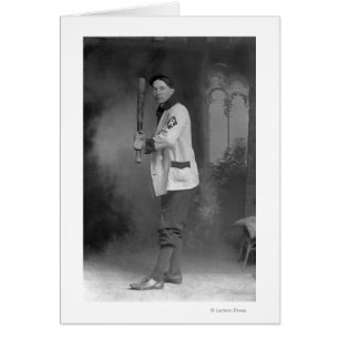 Cartão Jogador de beisebol segurando a barra