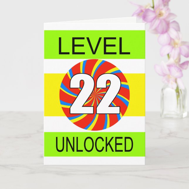 Cartão Jogador de Computador Aniversário do 22º (Orquídea)