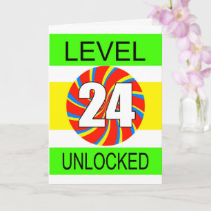 Cartão Jogador de Computador Aniversário do 24º