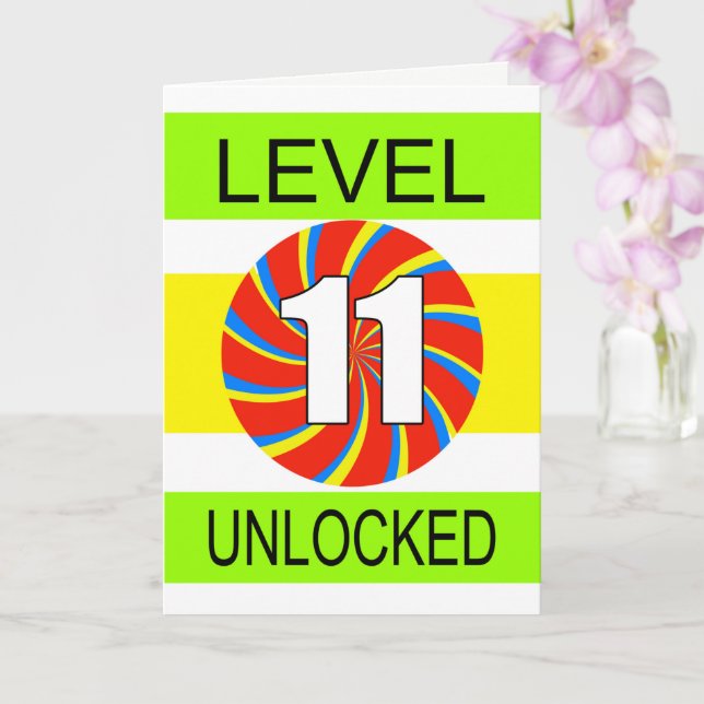 Cartão Jogador de Computador de Aniversário 11 (Orquídea)