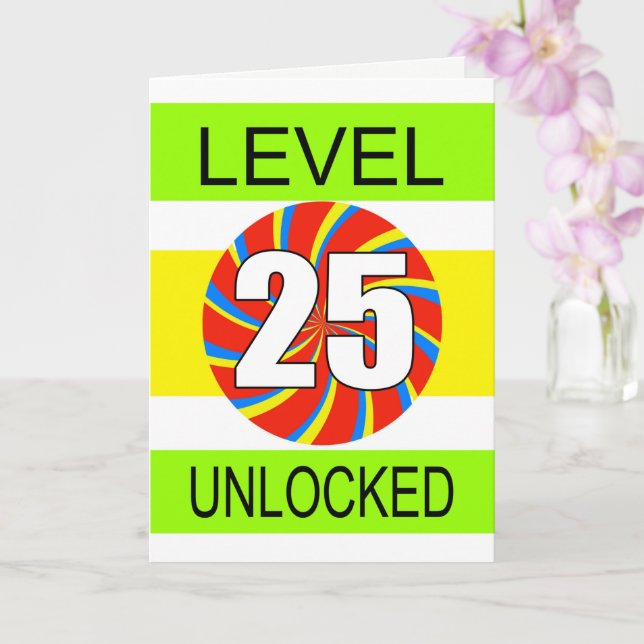 Cartão Jogador de Computador de Aniversário 25 (Orquídea)