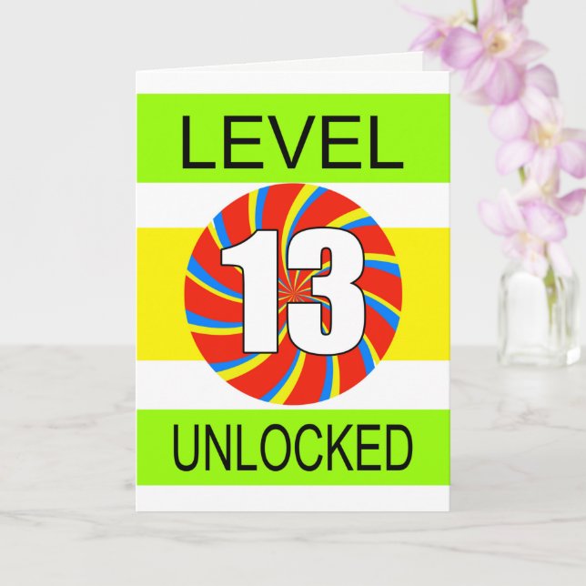 Cartão Jogador de computador de aniversário do 13 (Orquídea)