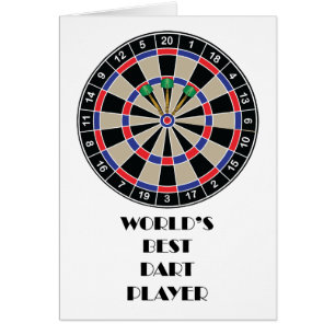 Cartão Jogador de dardos do mundo o melhor
