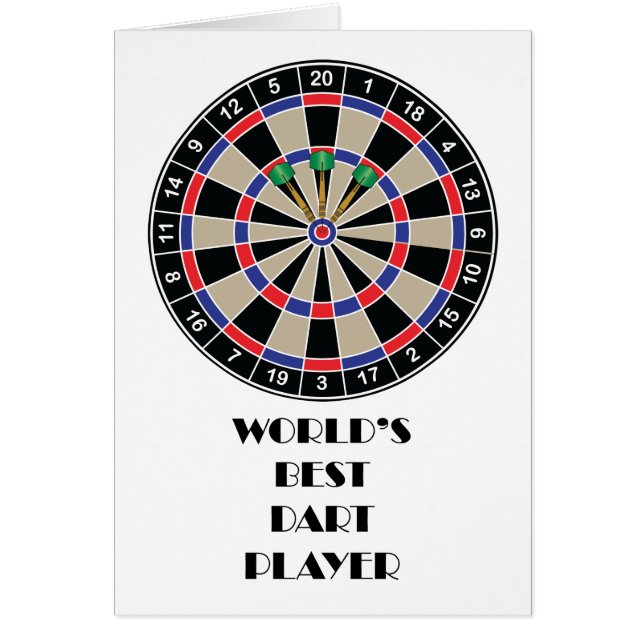 Cartão Jogador de dardos do mundo o melhor (Frente)
