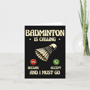 Cartão Jogador de Dminton Engraçado Design 28