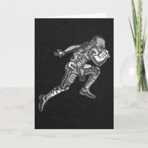 Cartão Jogador de Futebol Americano Correndo Quarterback 