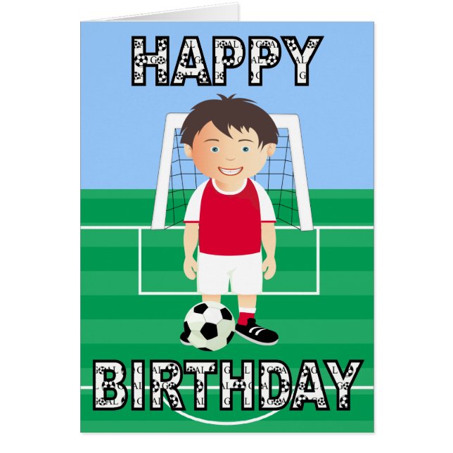 Cartão Jogador de futebol bonito (Frente)