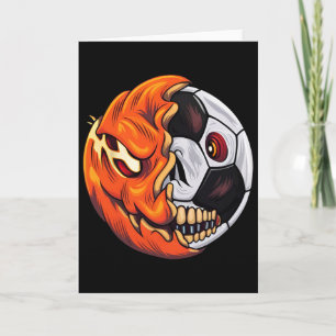 Cartão Jogador de Futebol de Halloween Byll Abóbora Crâni