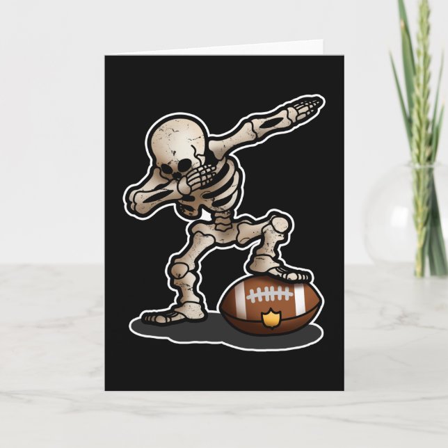 Cartão Jogador de futebol do Skeleton Scary Dabbing (Frente)