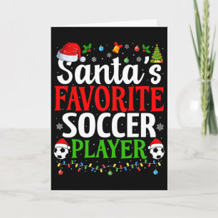 Cartão Jogador de Futebol Favorito do Papai Noel Xmas Nat