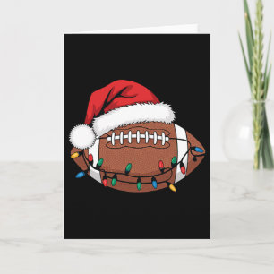 Cartão Jogador de Futebol Natal Luzes Xmas Papai Noel Esp