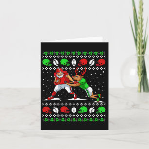 Cartão Jogador de futebol Reindeer Ugly Christmas Pajama