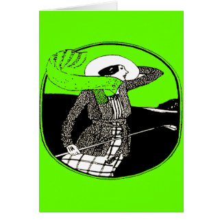 CARTÃO JOGADOR DE GOLFE DAS MULHERES DO VINTAGE