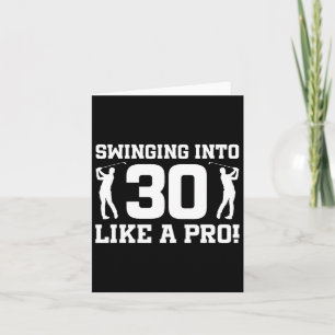 Cartão Jogador de golfe de aniversário de 30 anos Golf de