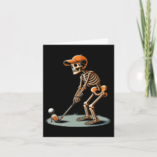 Cartão Jogador de Golfe do Skelf Halloween Golfer Engraça