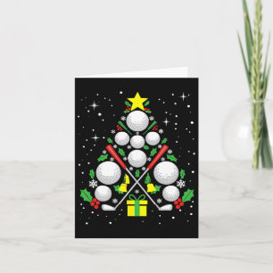 Cartão Jogador de Golfe Engraçado Xmas Luz Árvore de Nata