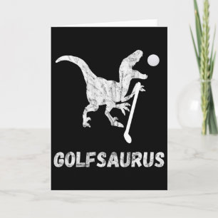 Cartão Jogador de Golfe Miniatura Engraçado Golfista Dino