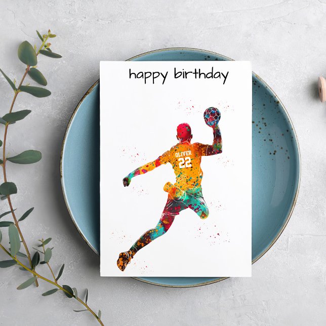 Cartão Jogador de Handebol Colorido (Criador carregado)