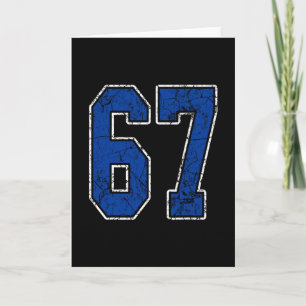 Cartão Jogador de Jersey Azul Royal e Branco Número 67 Un