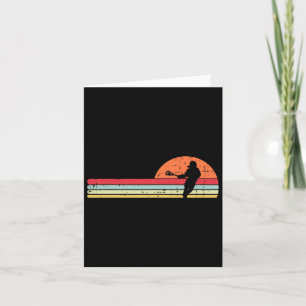 Cartão Jogador de Lacrosse Silhouette Sunset Retro Lax Me