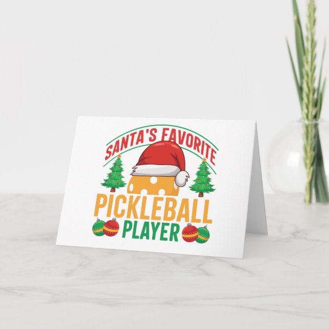 Cartão  Jogador de Pickleball Favorito do Papai Noel – En (Frente)