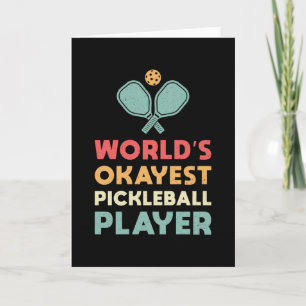 Cartão Jogador de Pickleball Retro do Mundo mais Okayest