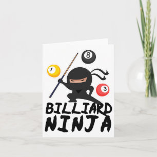 Cartão Jogador de Piscina Billiard Ninja 8, Engraçado